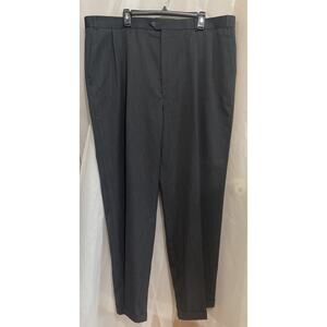 Bill Blass Black Label 34x32 Dark Gray 100% Wool Pleated Cuffed‎ Dress Pants